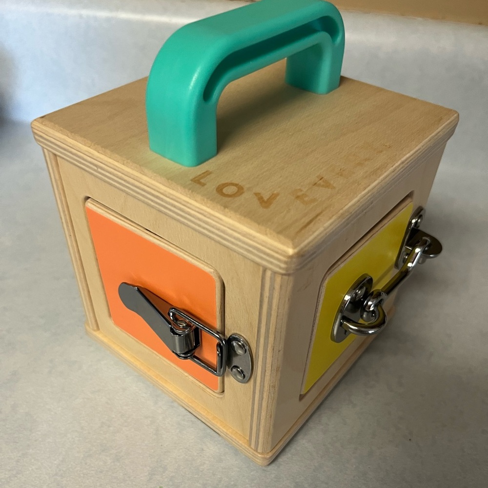 Lovevery Wooden Lockbox Lock and Latch Box The Realist Play Kit Toy